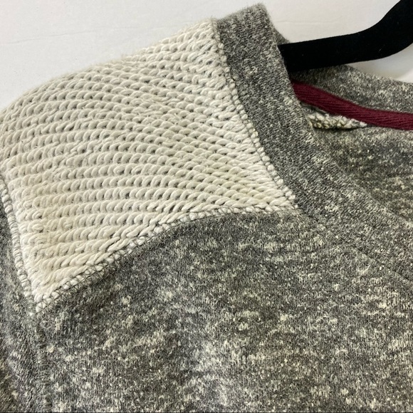 Loft Lou & Grey Sweatshirt Marled Gray Cream Shoulder Accent Sz XL Long Sleeve - Picture 8 of 9